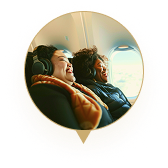 Travelers in plane